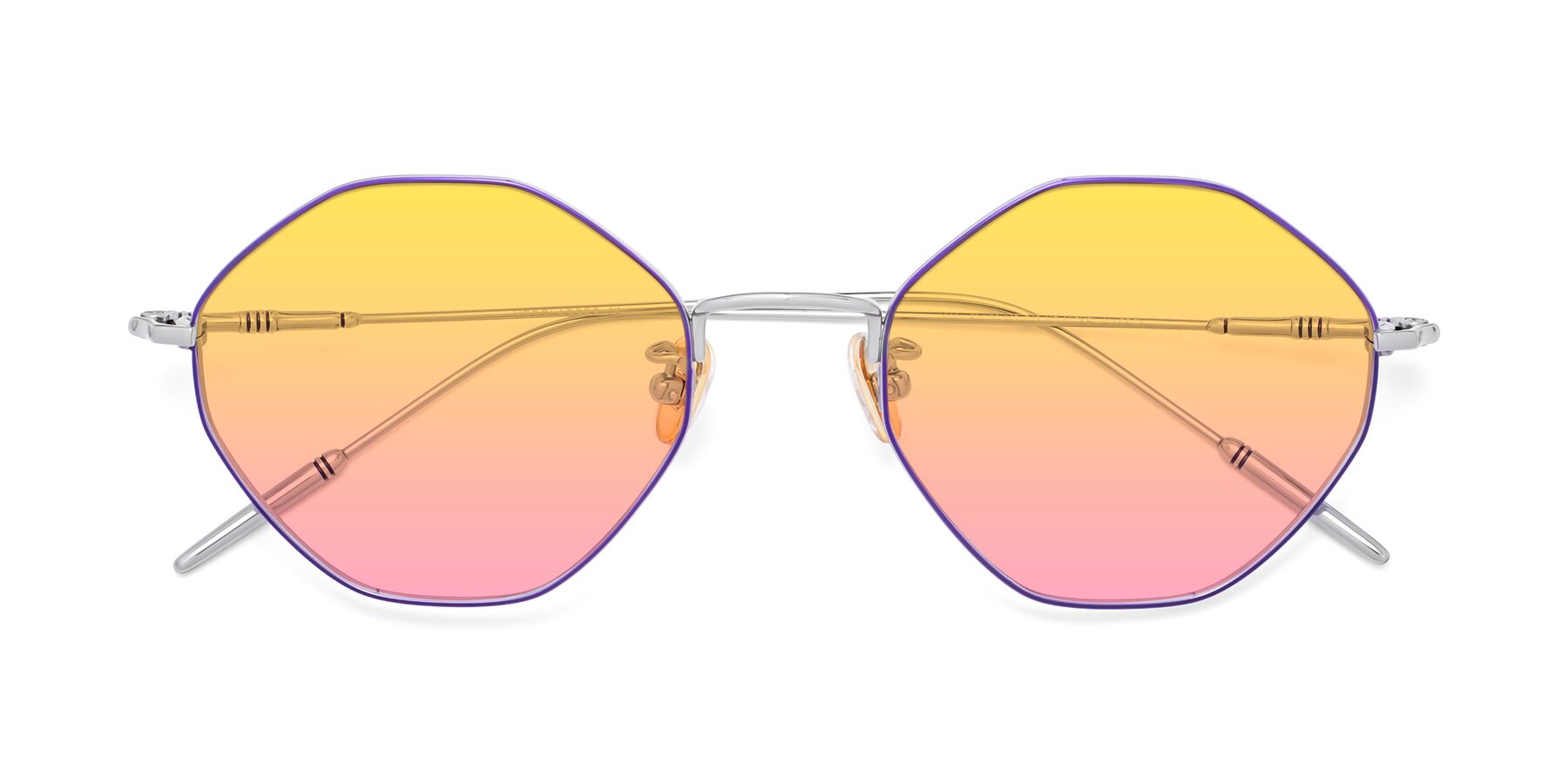 Folded Front of 90001 in Voilet-Silver with Yellow / Pink Gradient Lenses