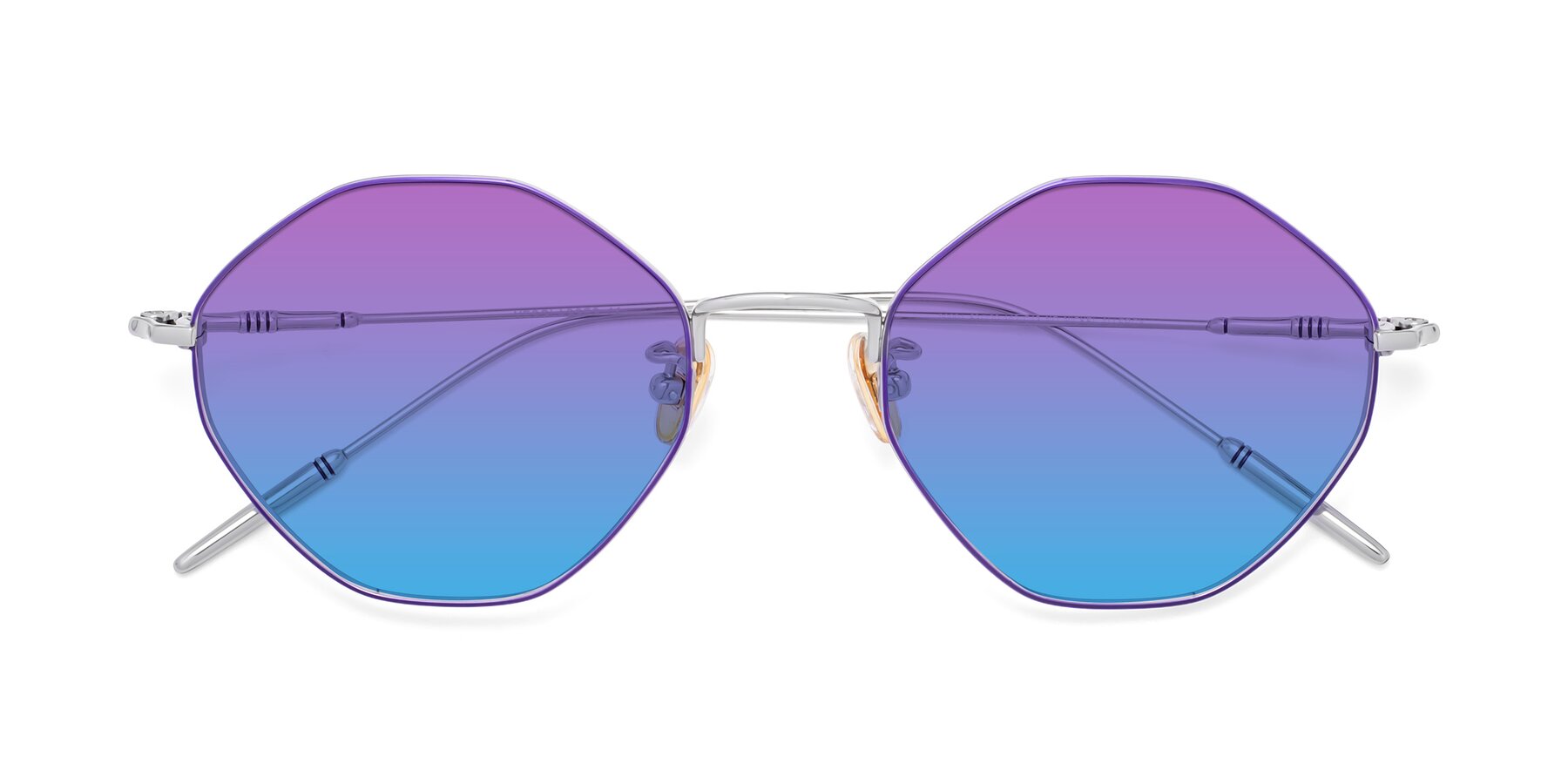 Folded Front of 90001 in Voilet-Silver with Purple / Blue Gradient Lenses