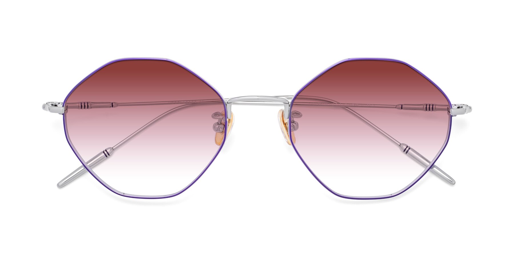 Folded Front of 90001 in Voilet-Silver with Garnet Gradient Lenses