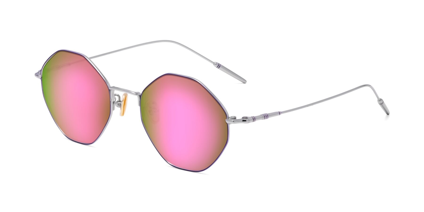 Angle of 90001 in Voilet-Silver with Pink Mirrored Lenses