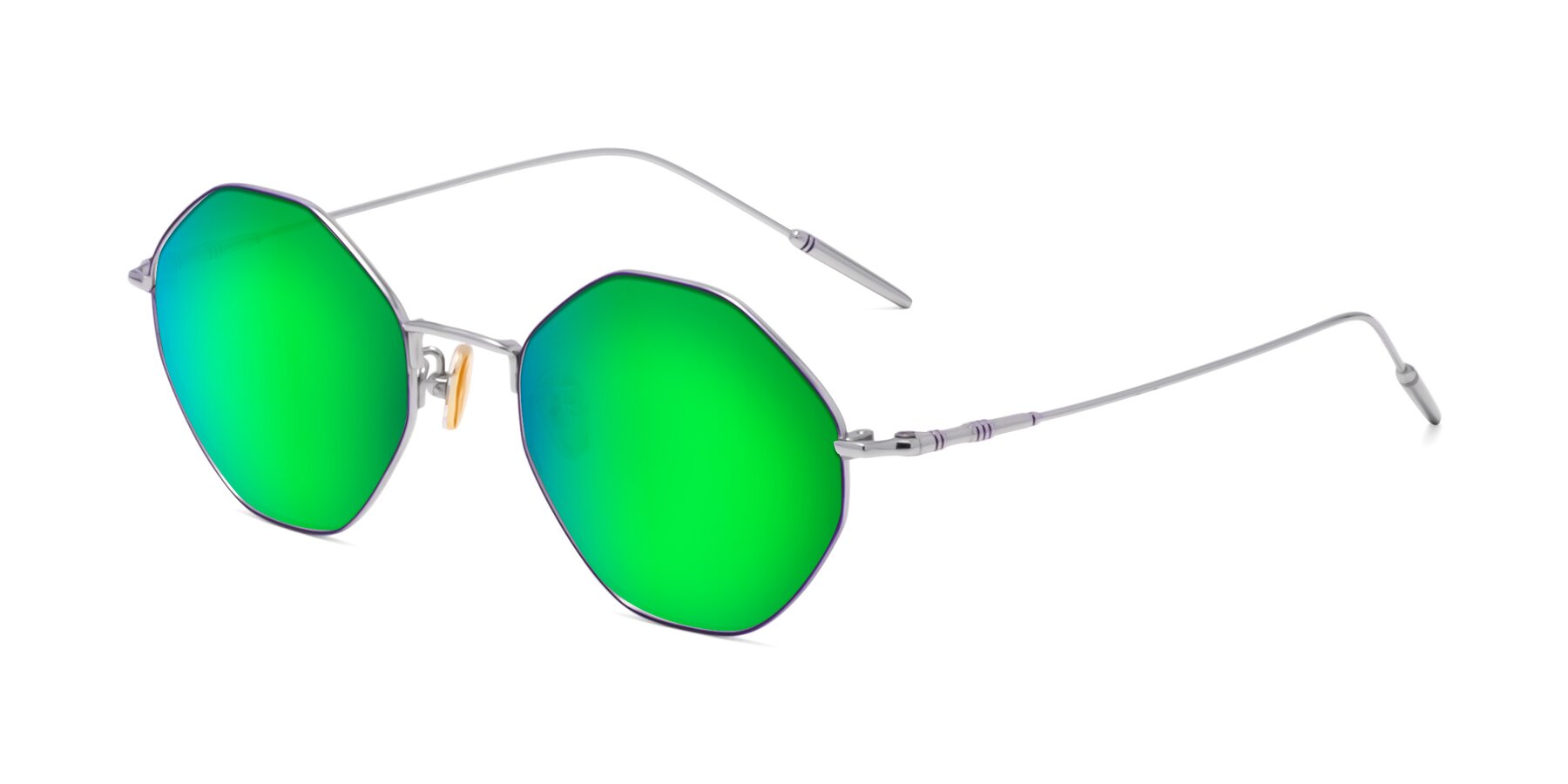 Angle of 90001 in Voilet-Silver with Green Mirrored Lenses
