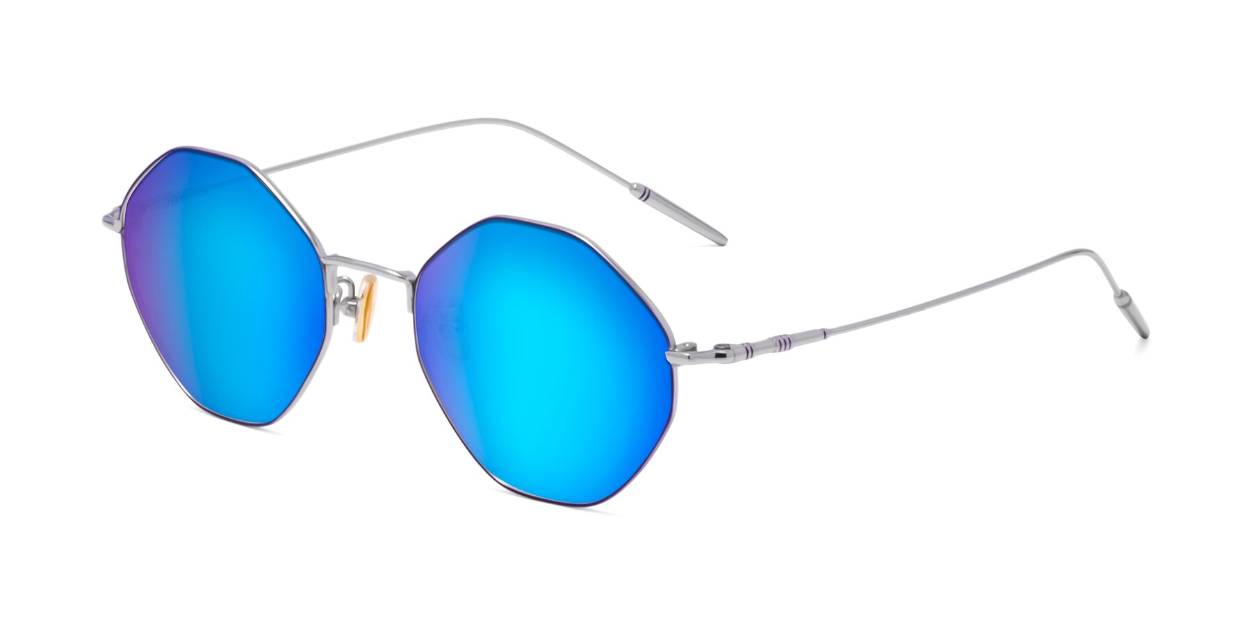 Angle of 90001 in Voilet-Silver with Blue Mirrored Lenses