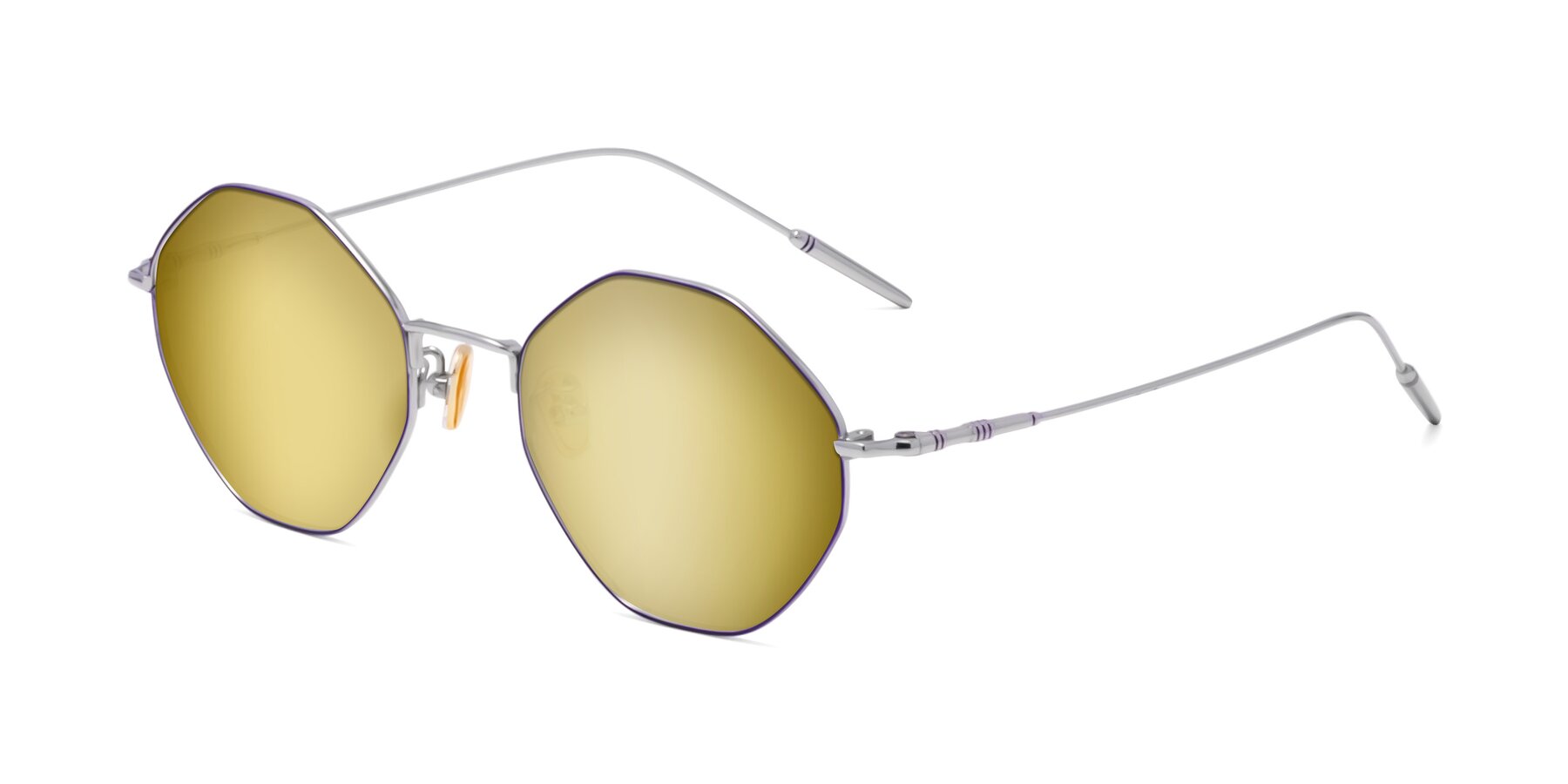 Angle of 90001 in Voilet-Silver with Gold Mirrored Lenses