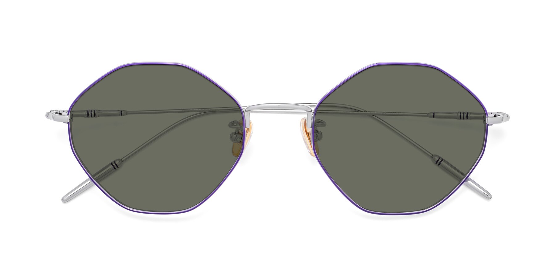 Folded Front of 90001 in Voilet-Silver with Gray Polarized Lenses