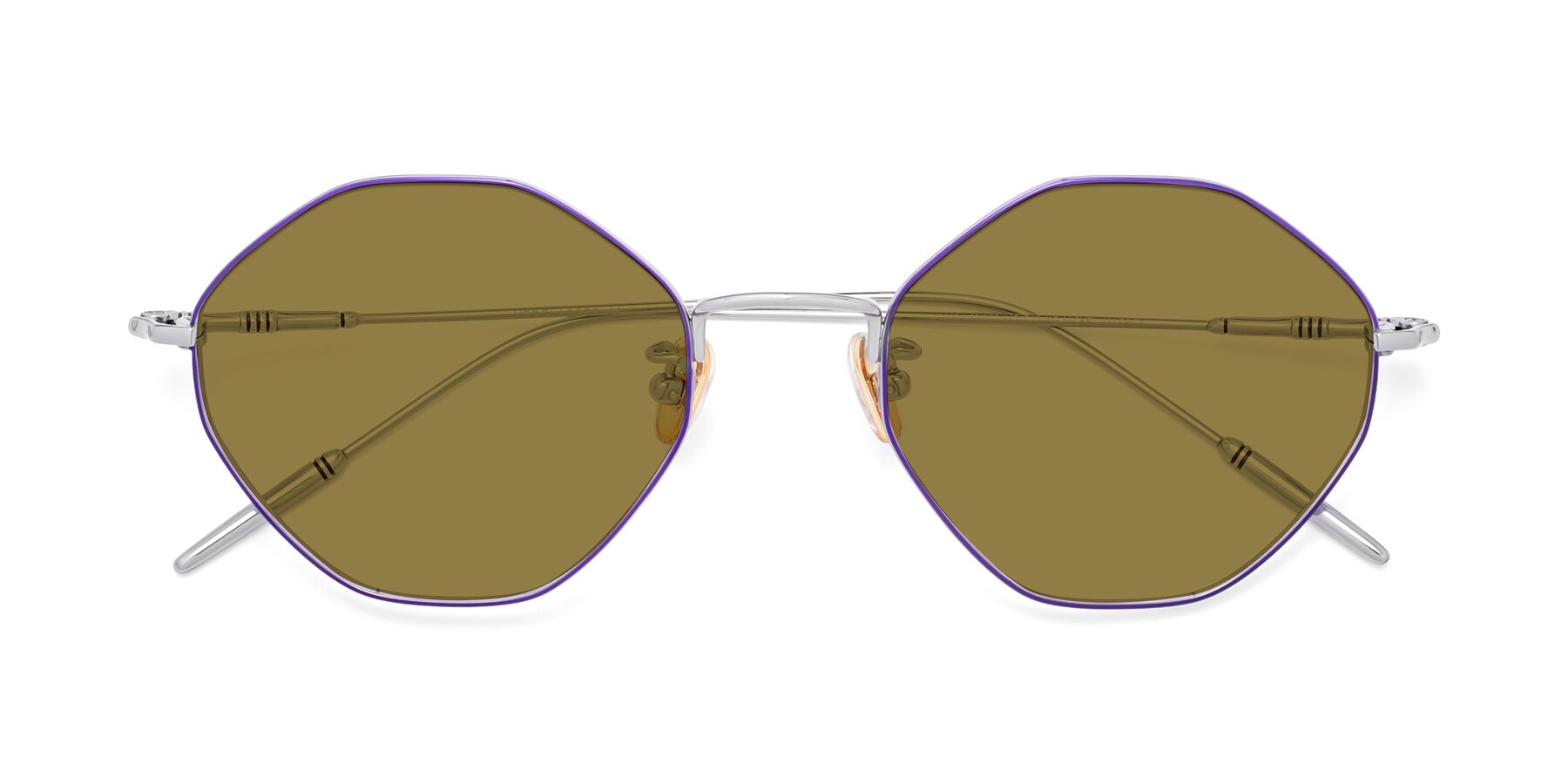 Folded Front of 90001 in Voilet-Silver with Brown Polarized Lenses