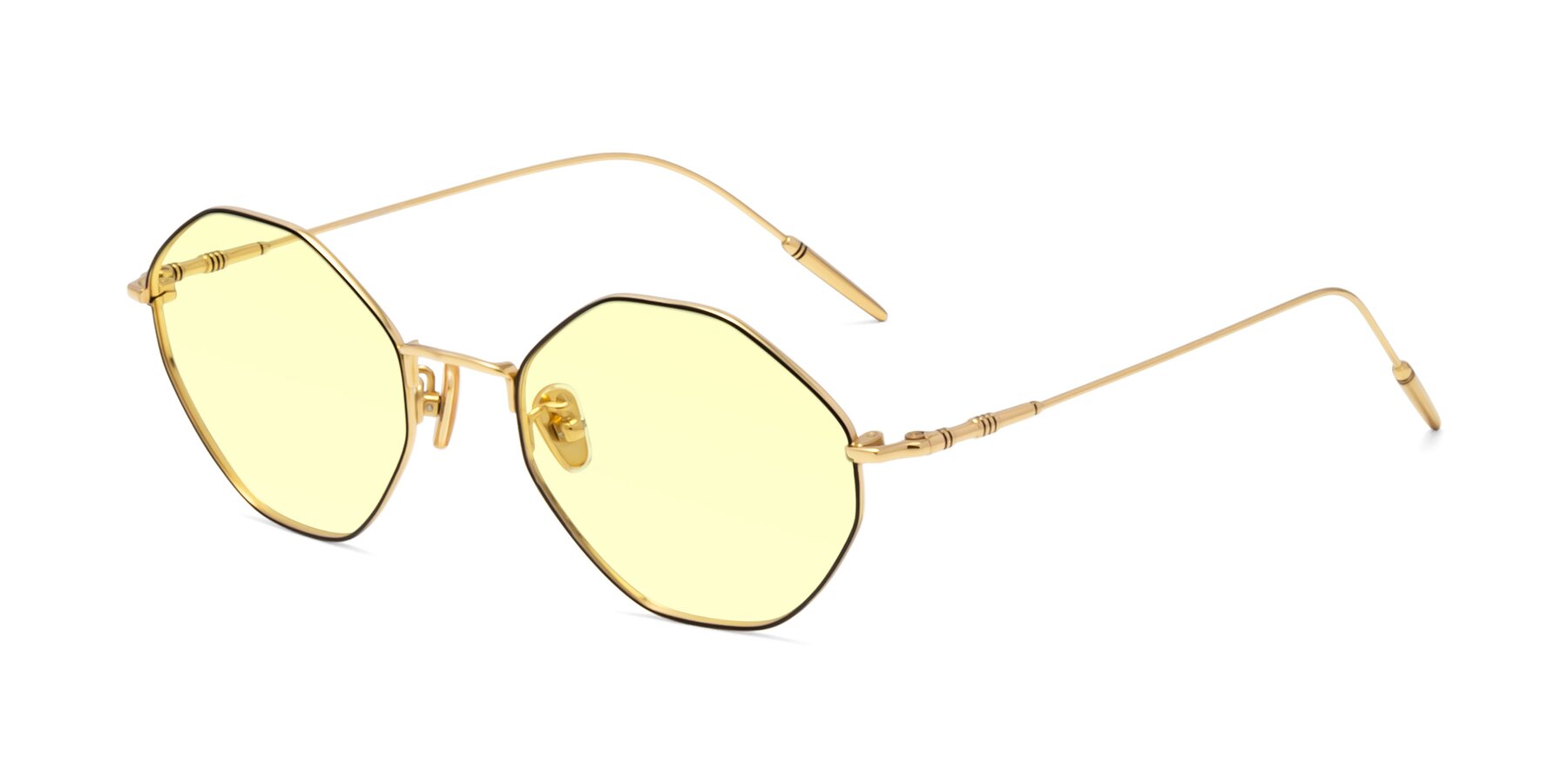 Angle of 90001 in Black-Gold with Light Yellow Tinted Lenses