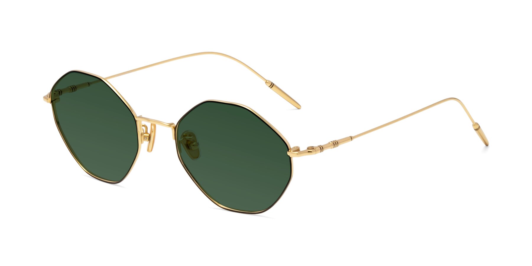 Angle of 90001 in Black-Gold with Green Tinted Lenses
