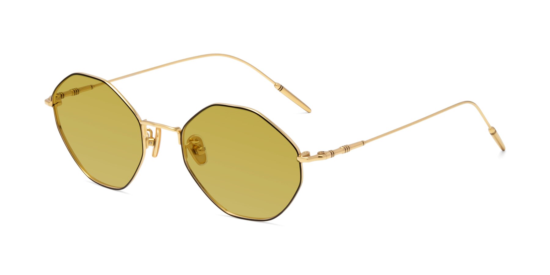 Angle of 90001 in Black-Gold with Champagne Tinted Lenses