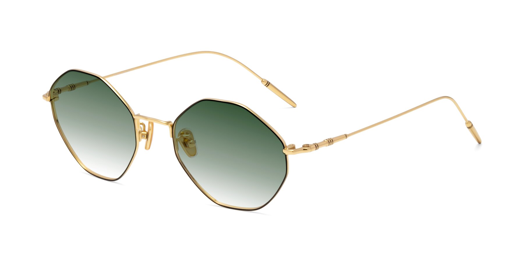 Angle of 90001 in Black-Gold with Green Gradient Lenses