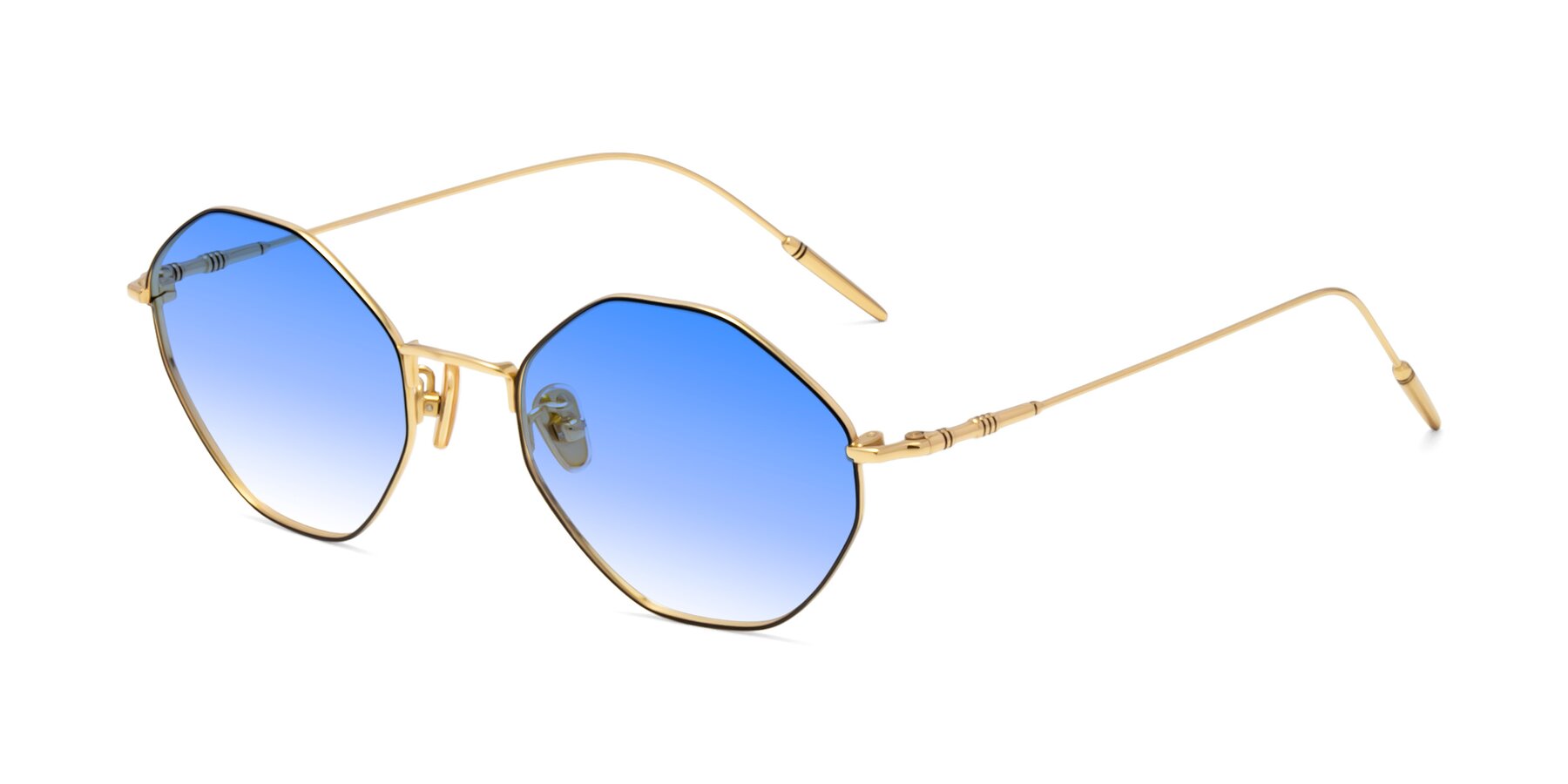 Angle of 90001 in Black-Gold with Blue Gradient Lenses