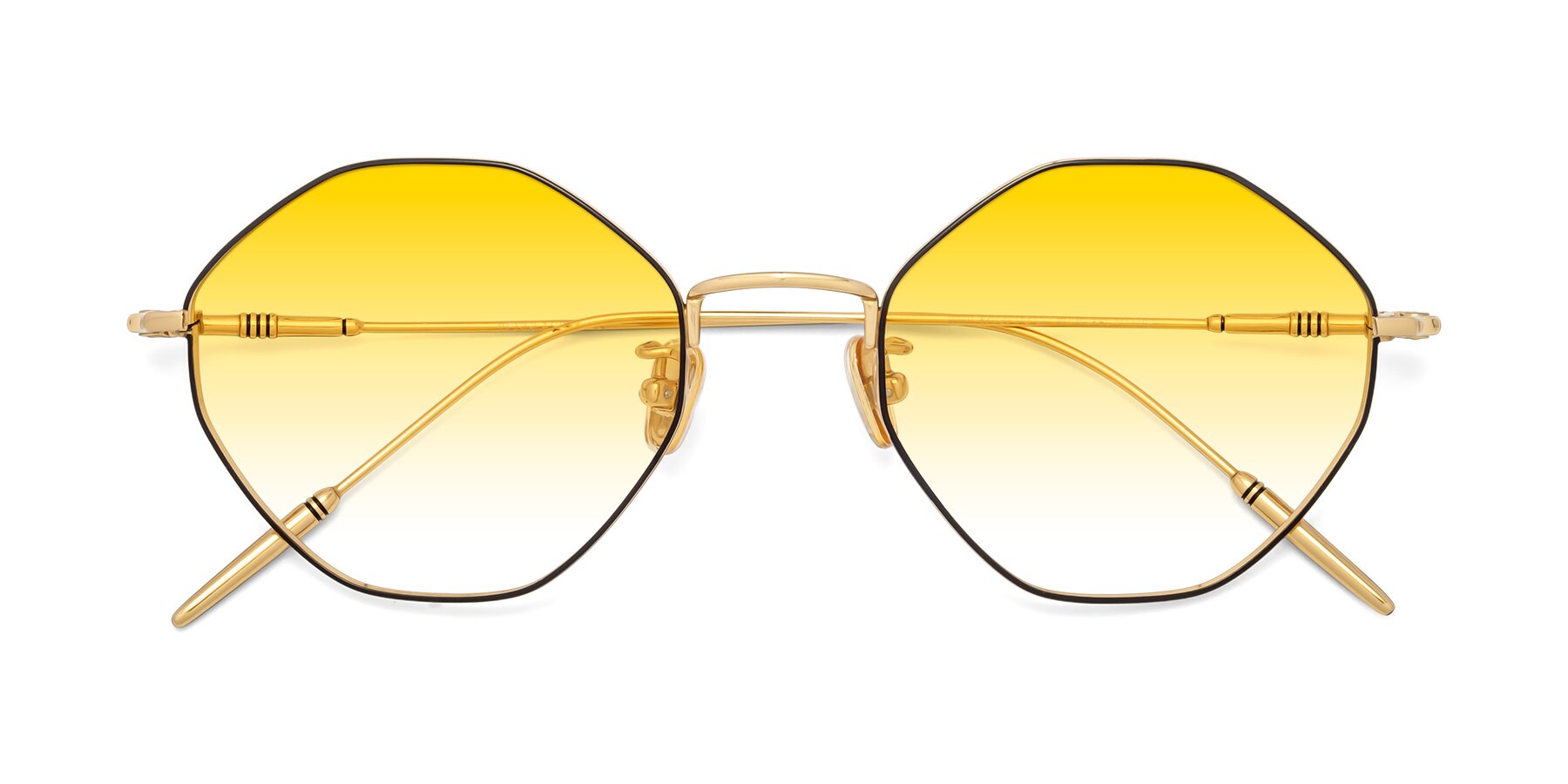 Folded Front of 90001 in Black-Gold with Yellow Gradient Lenses