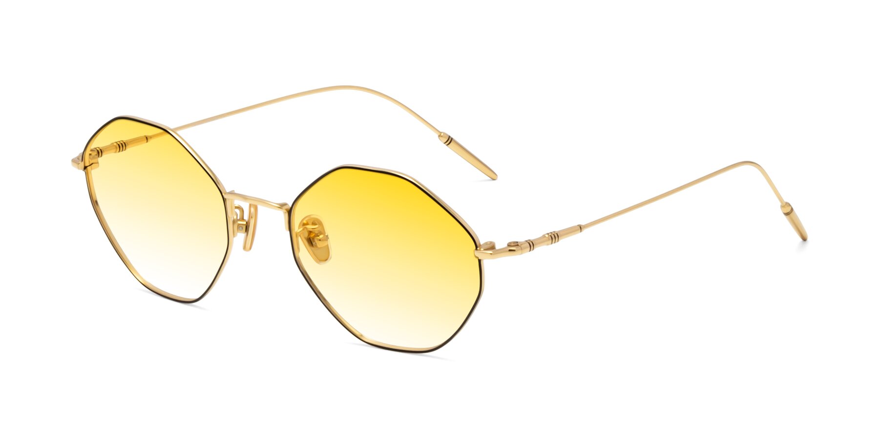 Angle of 90001 in Black-Gold with Yellow Gradient Lenses