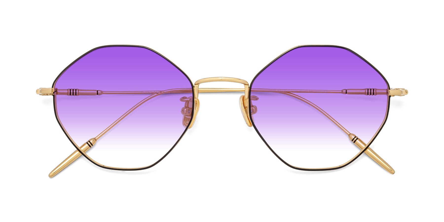 Folded Front of 90001 in Black-Gold with Purple Gradient Lenses