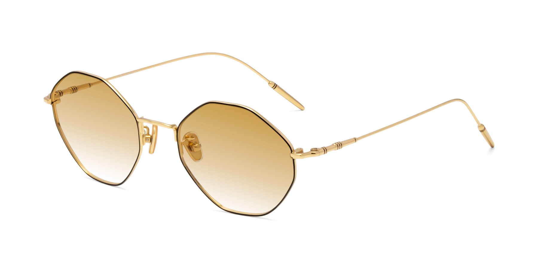 Angle of 90001 in Black-Gold with Champagne Gradient Lenses