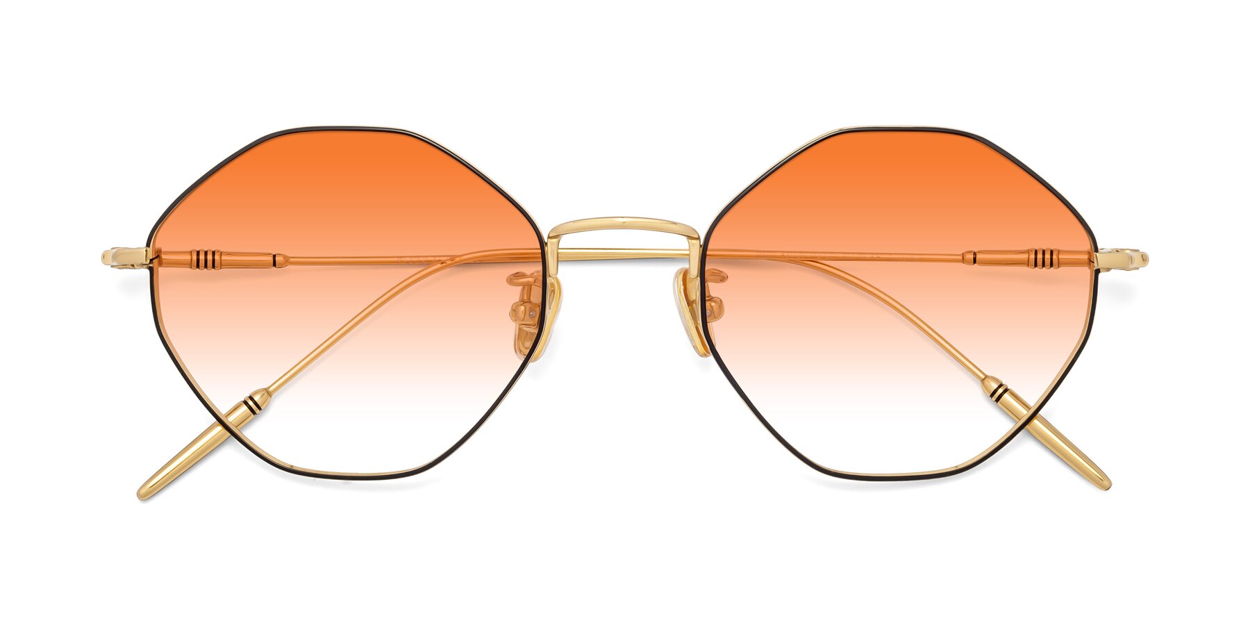 Folded Front of 90001 in Black-Gold with Orange Gradient Lenses