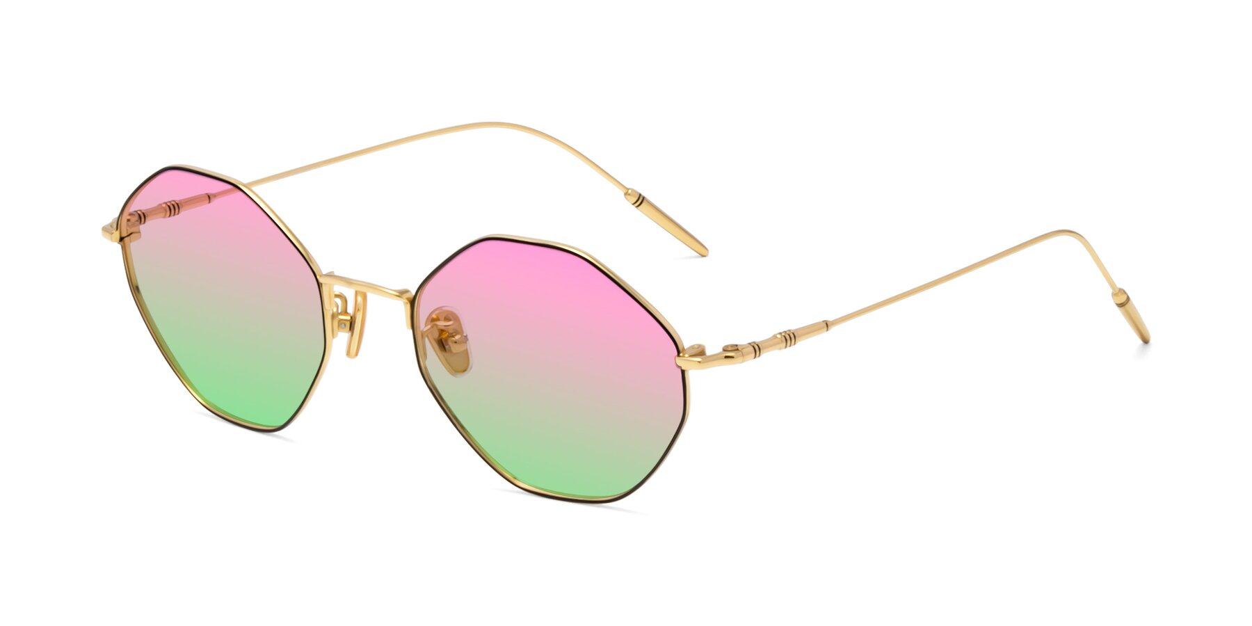 Angle of 90001 in Black-Gold with Pink / Green Gradient Lenses