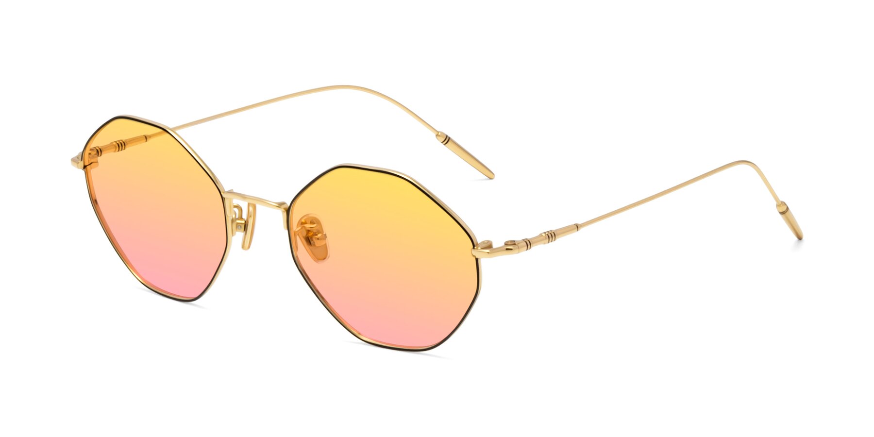 Angle of 90001 in Black-Gold with Yellow / Pink Gradient Lenses