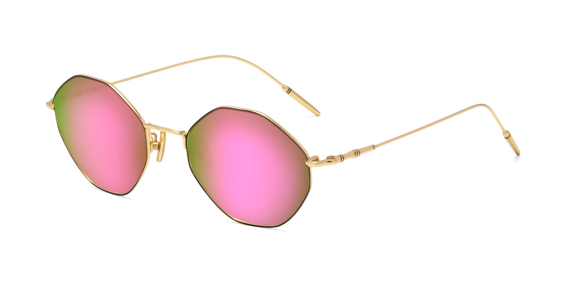Angle of 90001 in Black-Gold with Pink Mirrored Lenses