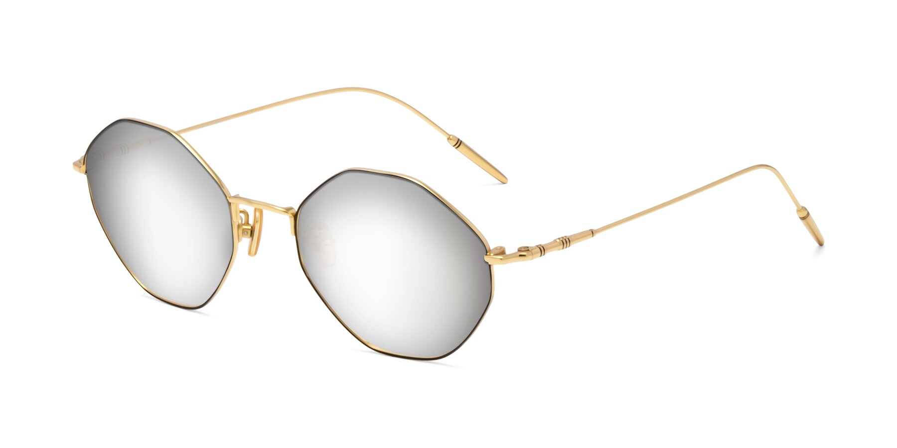 Angle of 90001 in Black-Gold with Silver Mirrored Lenses