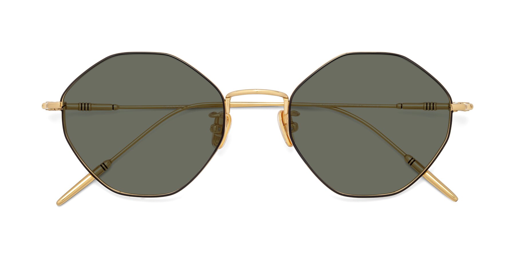 Folded Front of 90001 in Black-Gold with Gray Polarized Lenses