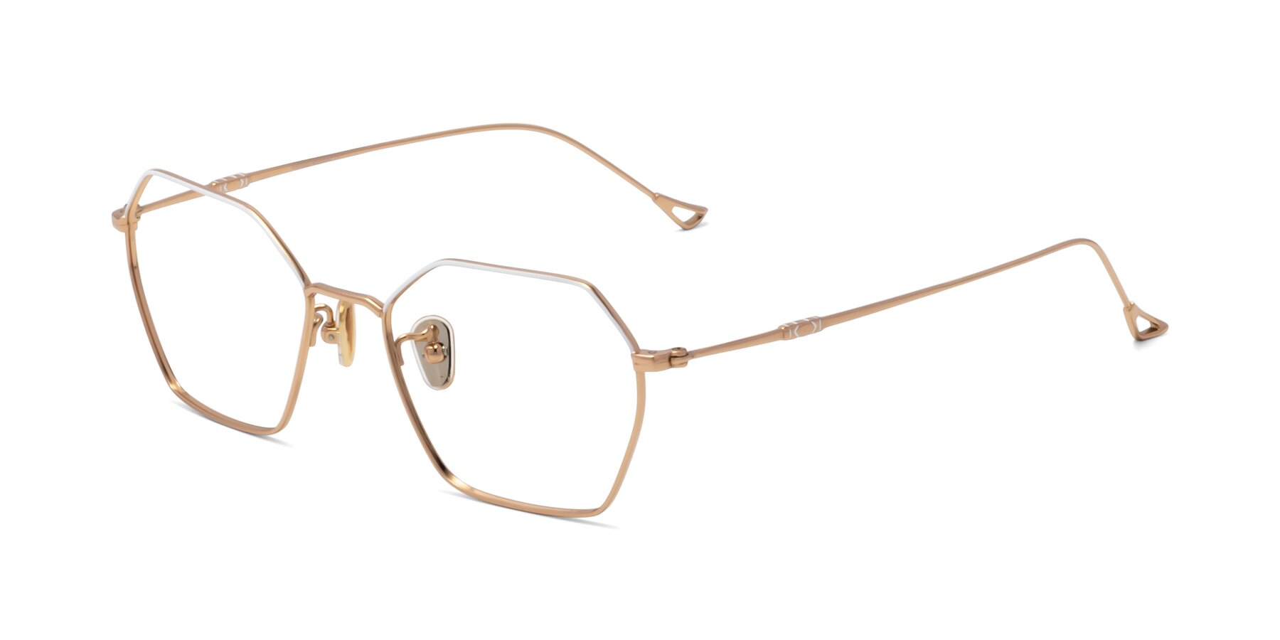 Angle of 90006 in White-Gold with Clear Eyeglass Lenses