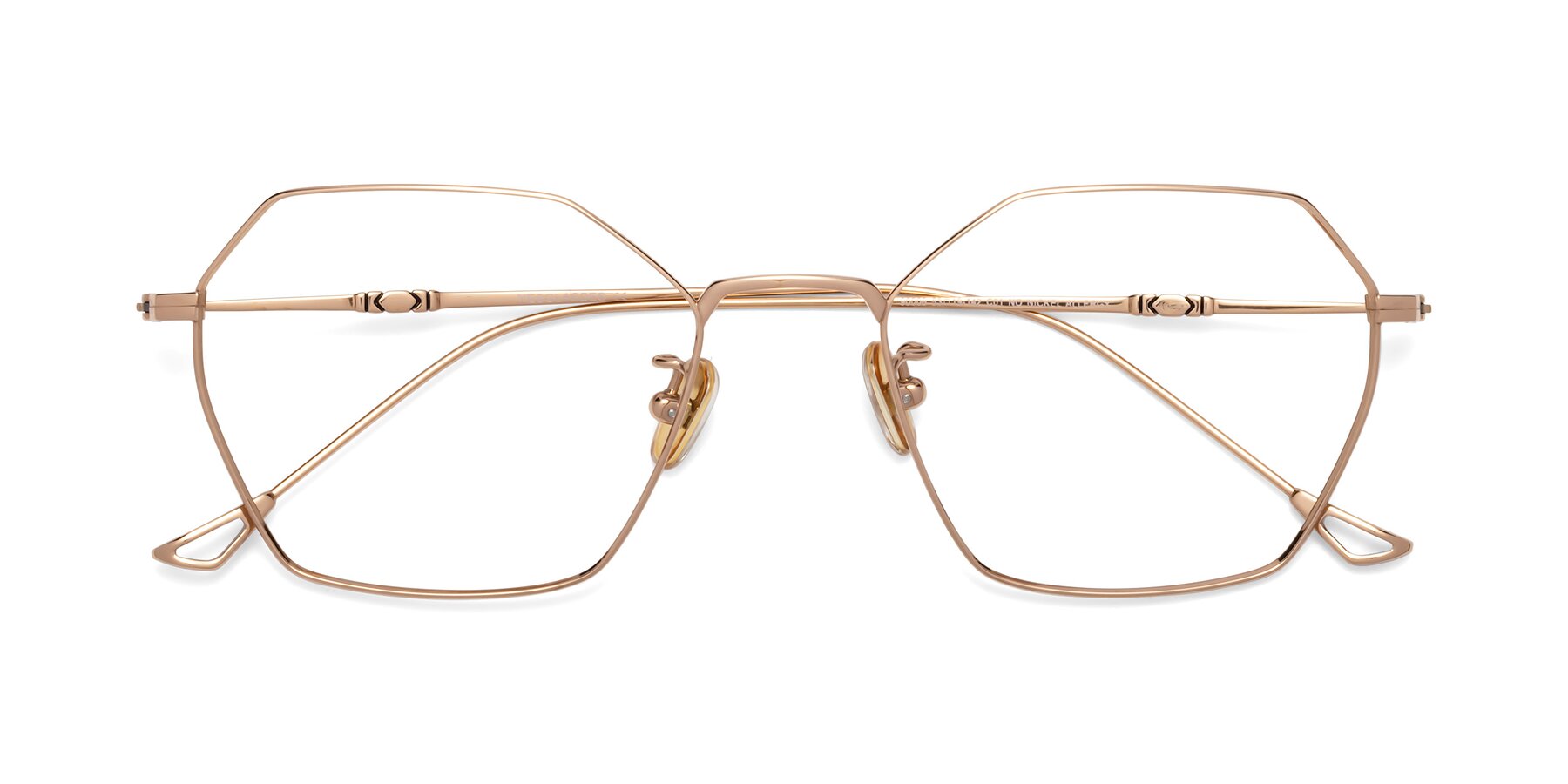 Folded Front of 90006 in Rose Gold with Clear Blue Light Blocking Lenses