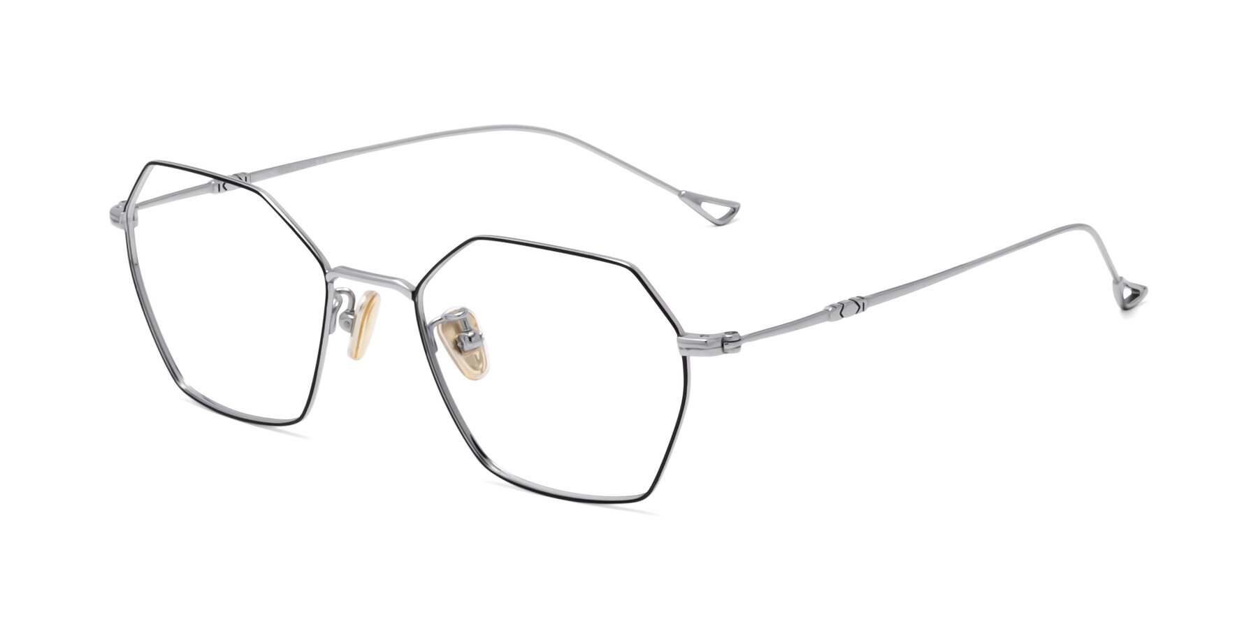 Angle of 90006 in Black-Silver with Clear Eyeglass Lenses