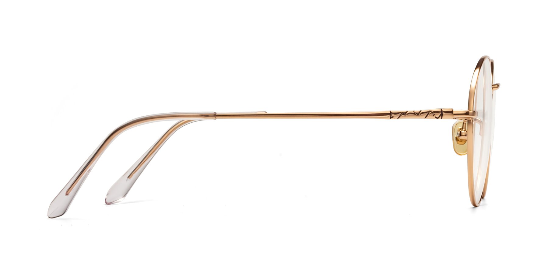 Side of 90030 in Rose Gold with Clear Eyeglass Lenses
