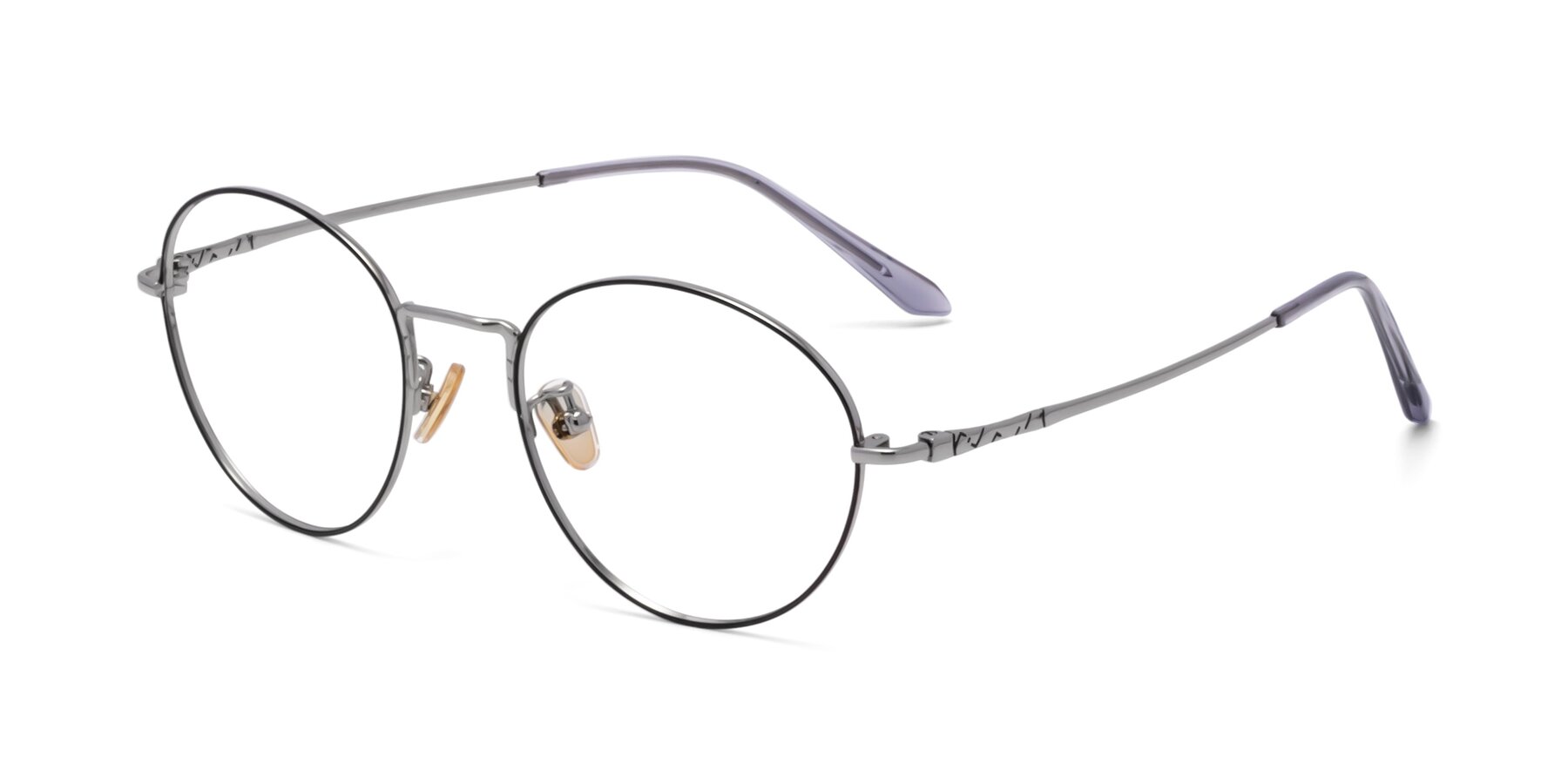 Angle of 90030 in Black-Silver with Clear Blue Light Blocking Lenses