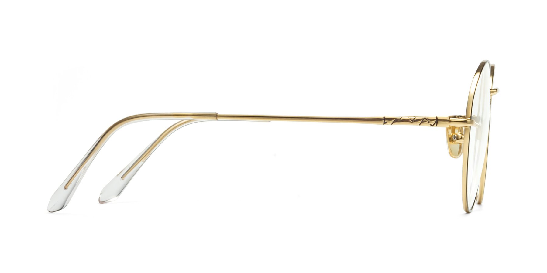 Side of 90030 in Black-Gold with Clear Reading Eyeglass Lenses