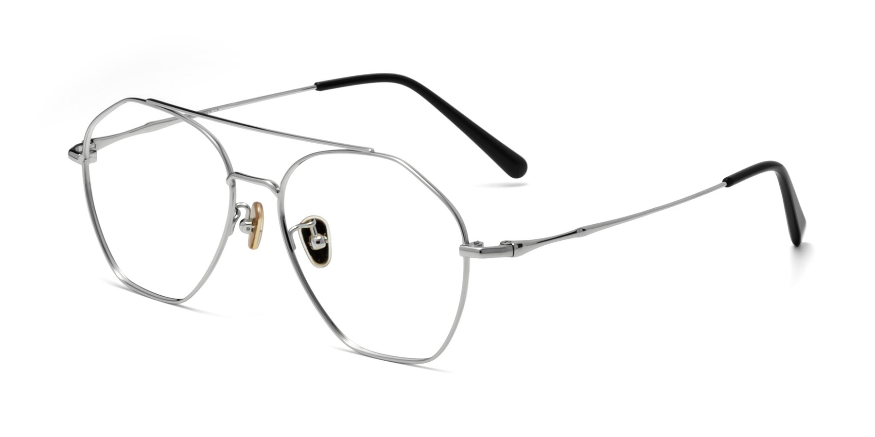Angle of Linton in Silver with Clear Eyeglass Lenses