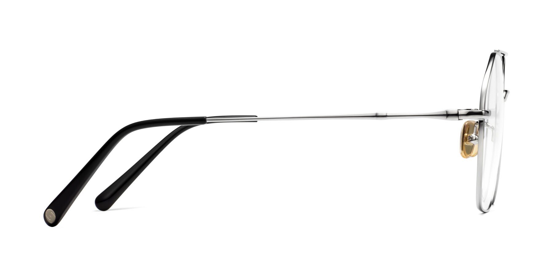 Side of 90042 in Silver with Clear Reading Eyeglass Lenses