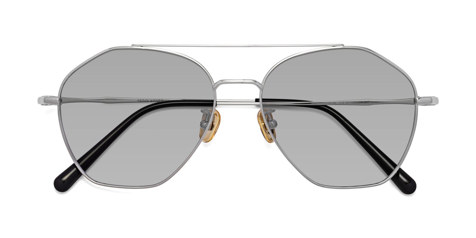 Folded Front of Linton in Silver with Light Gray Tinted Lenses