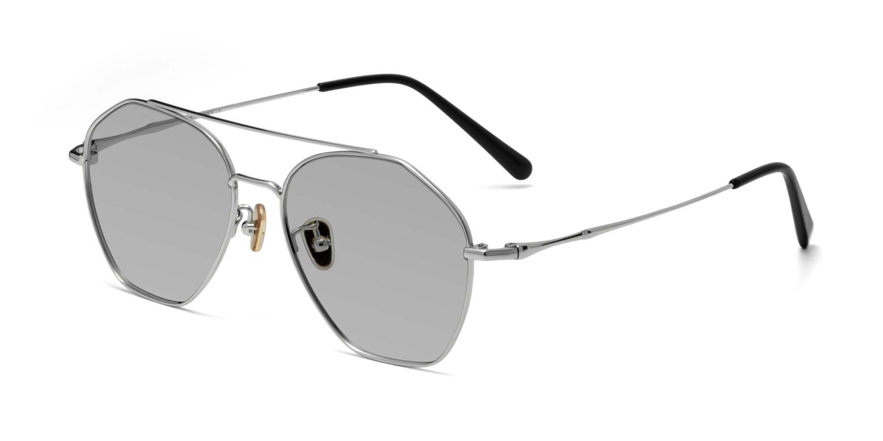 Angle of Linton in Silver with Light Gray Tinted Lenses