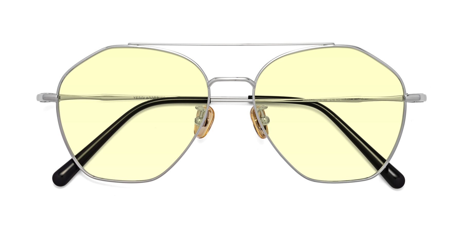 Folded Front of 90042 in Silver with Light Yellow Tinted Lenses