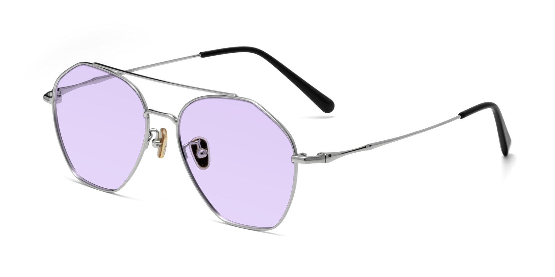 Angle of Linton in Silver with Light Purple Tinted Lenses