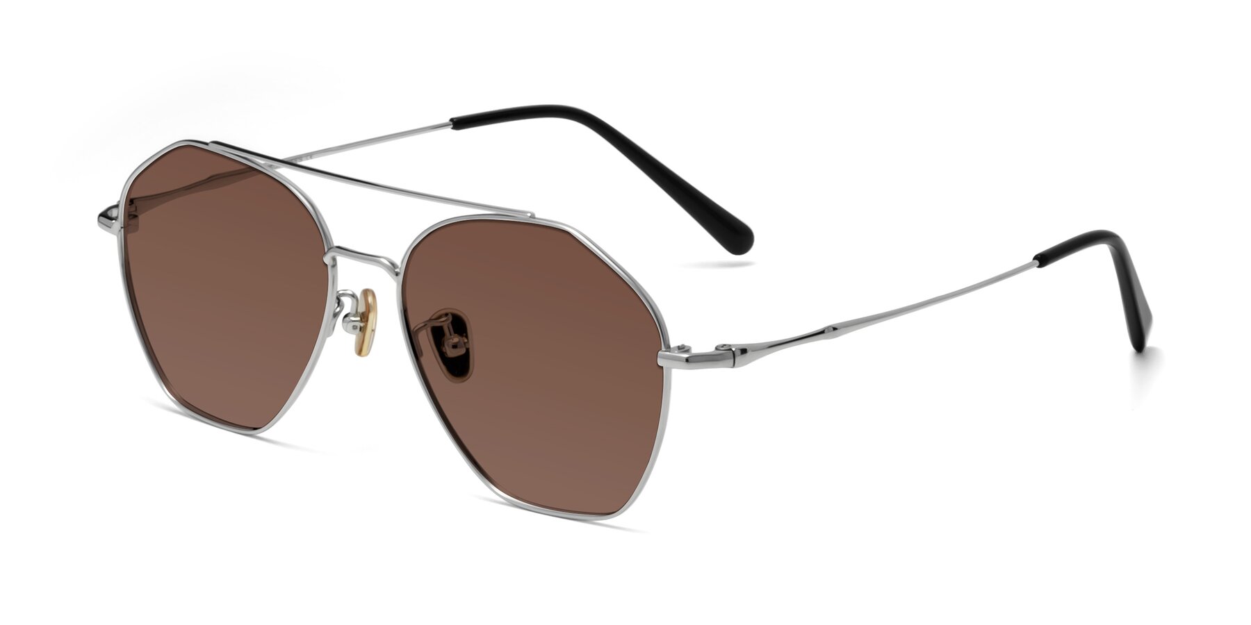 Angle of Linton in Silver with Brown Tinted Lenses