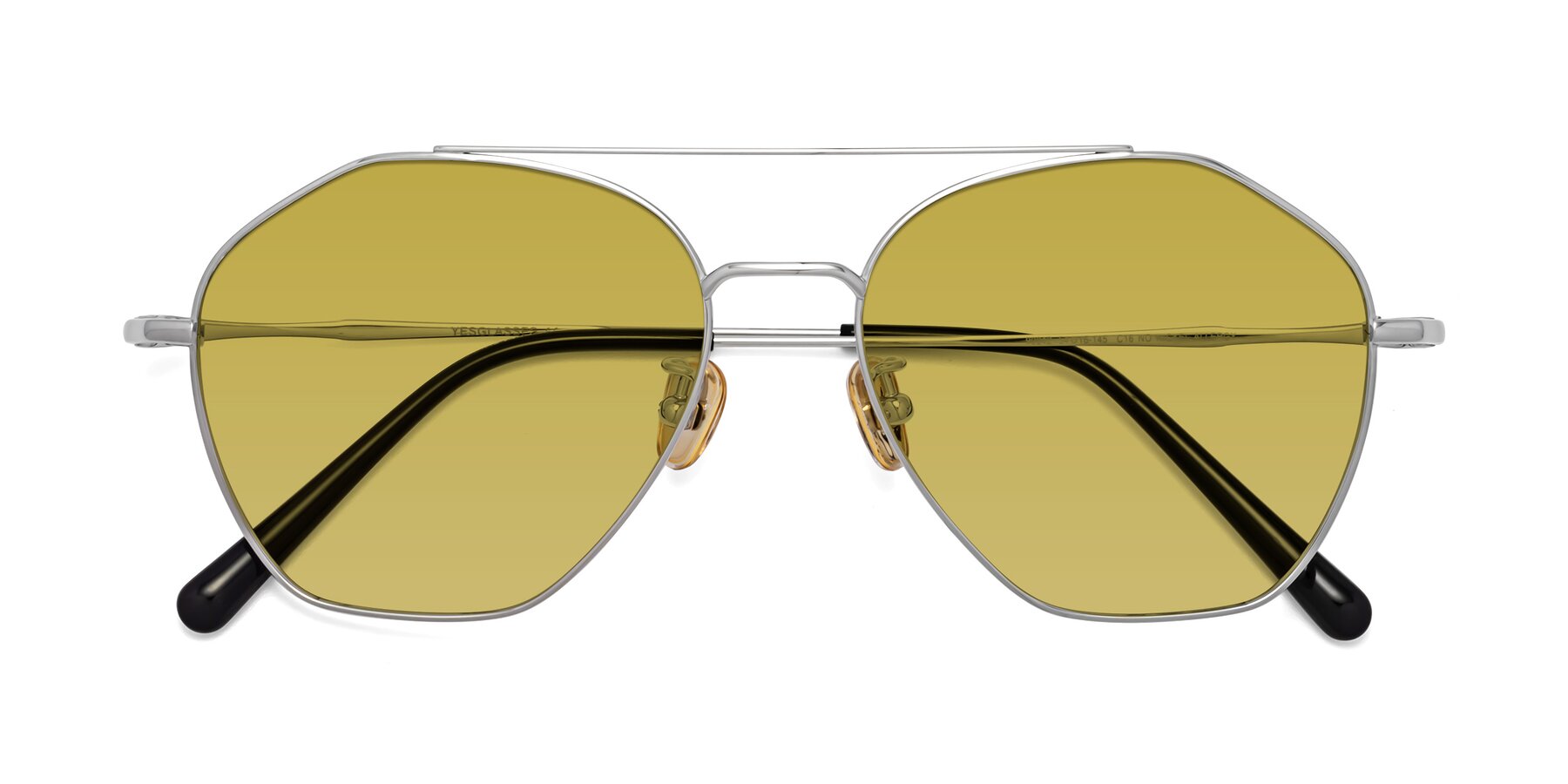 Folded Front of Linton in Silver with Champagne Tinted Lenses