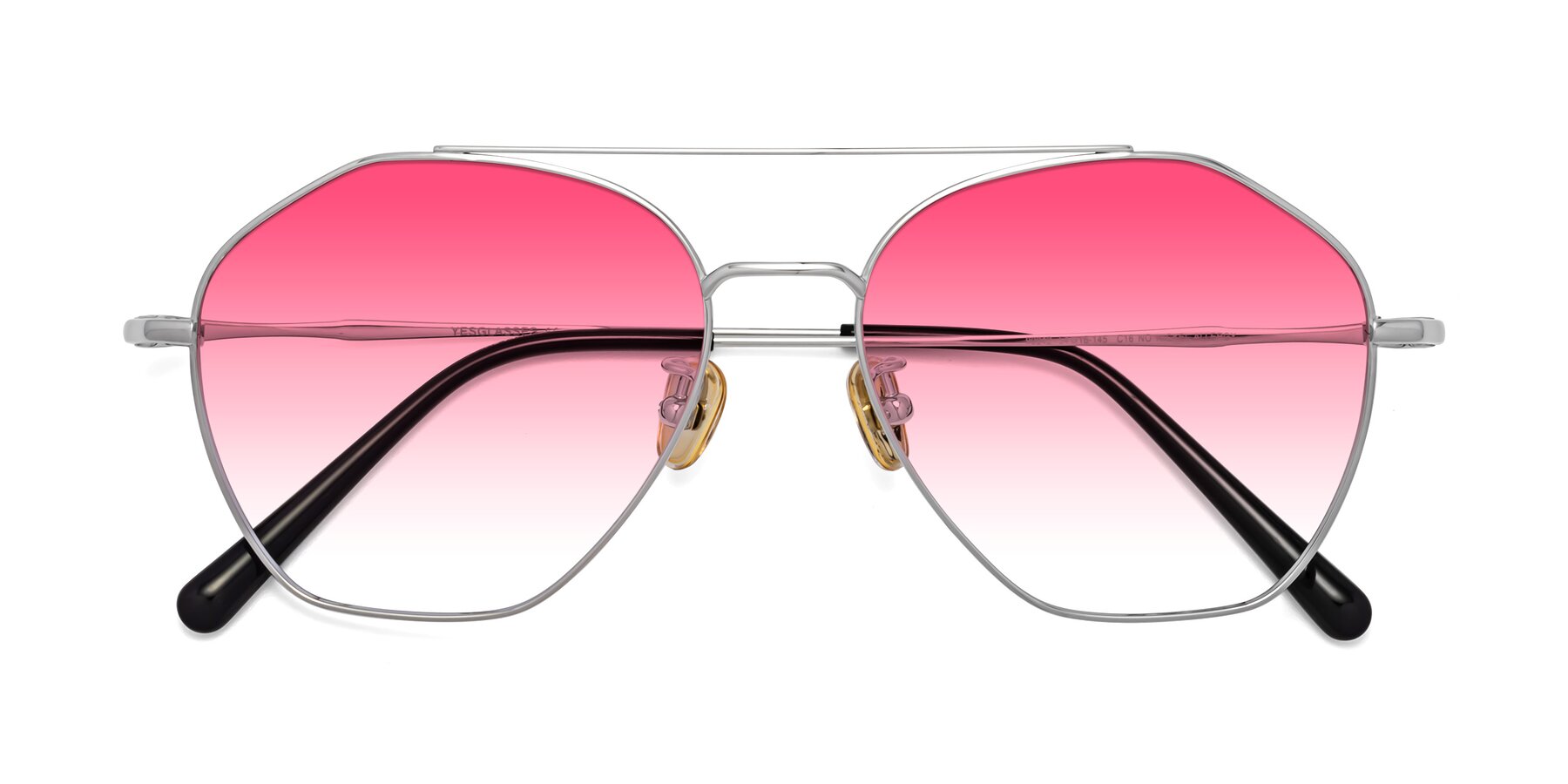 Folded Front of 90042 in Silver with Pink Gradient Lenses