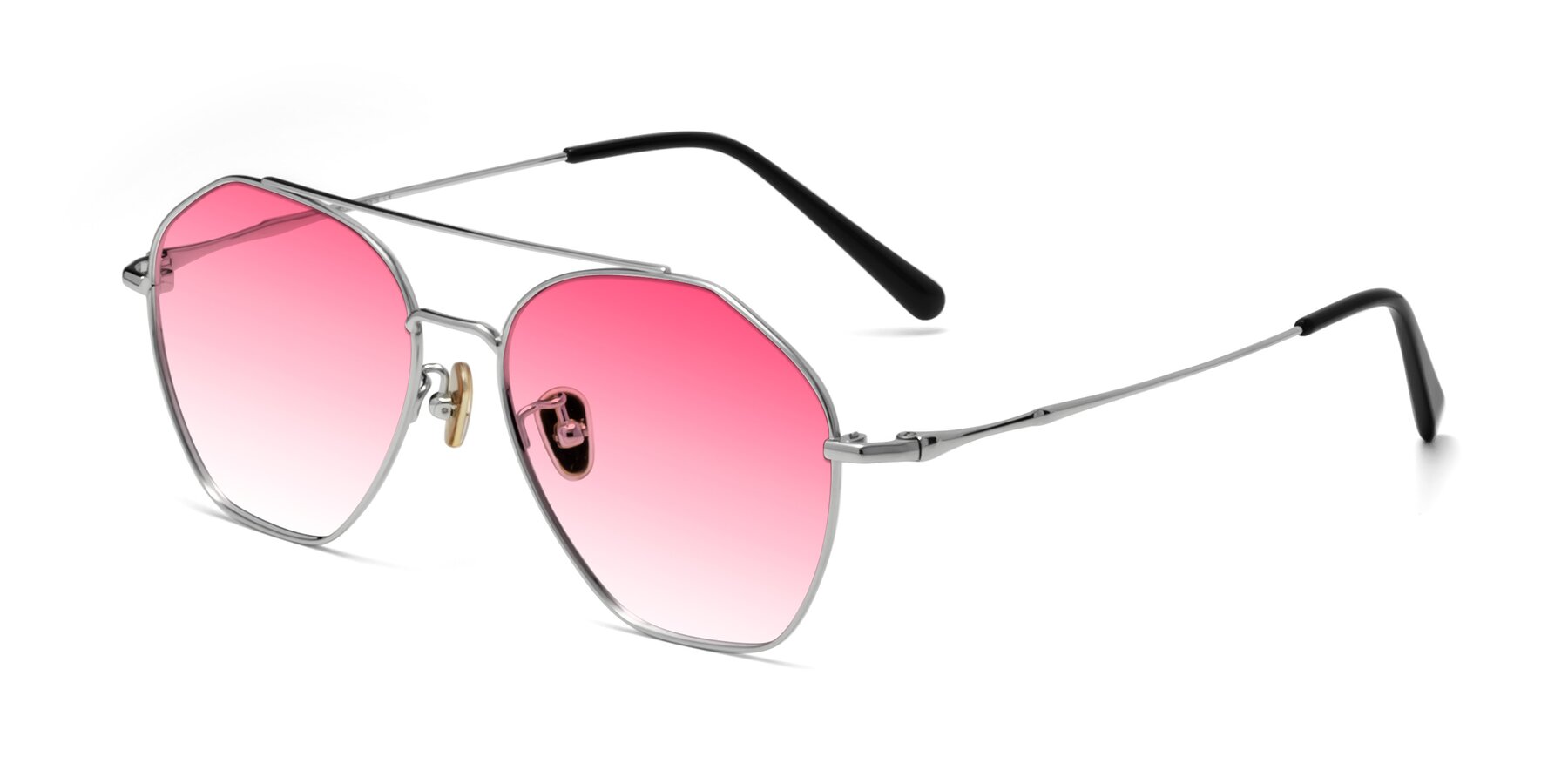 Angle of 90042 in Silver with Pink Gradient Lenses