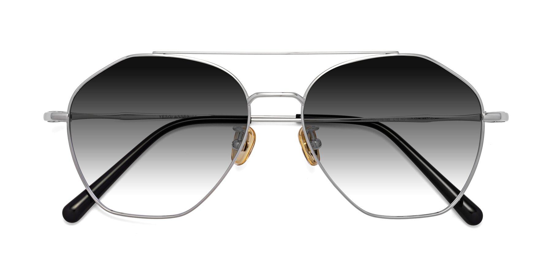 Folded Front of 90042 in Silver with Gray Gradient Lenses
