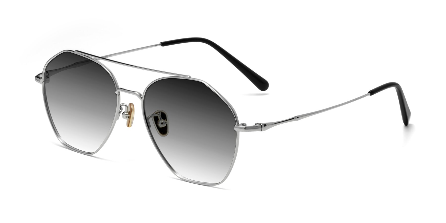 Angle of 90042 in Silver with Gray Gradient Lenses