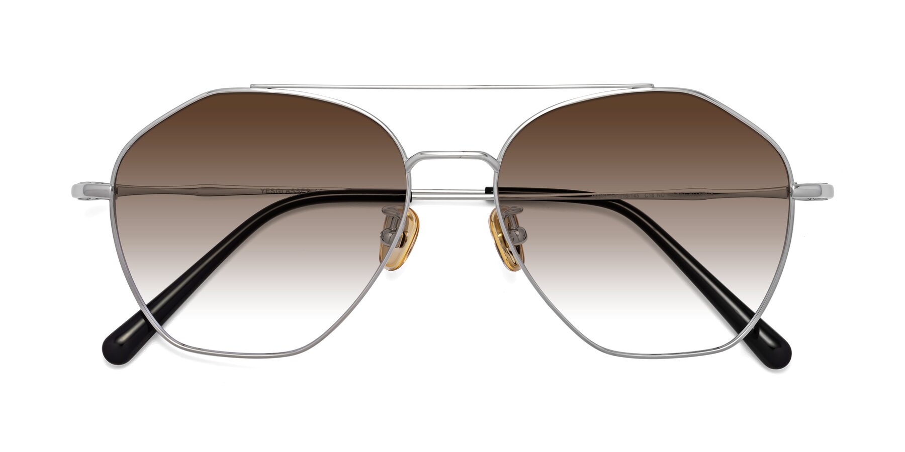 Folded Front of 90042 in Silver with Brown Gradient Lenses