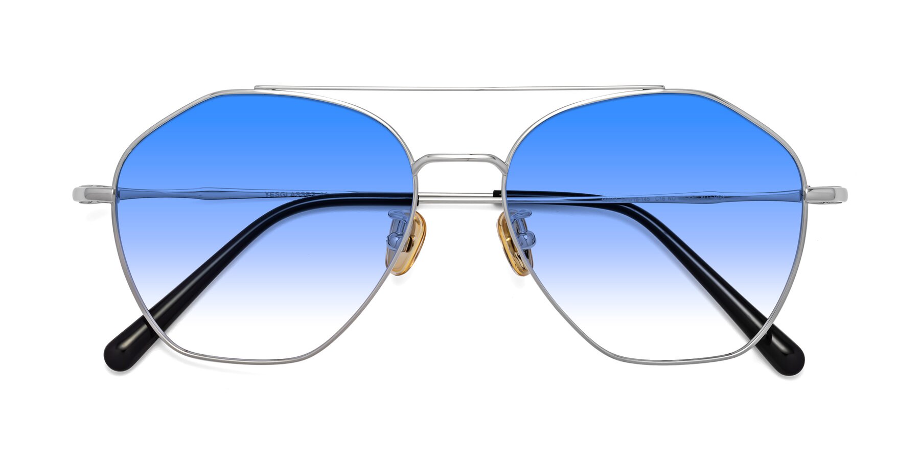 Folded Front of 90042 in Silver with Blue Gradient Lenses