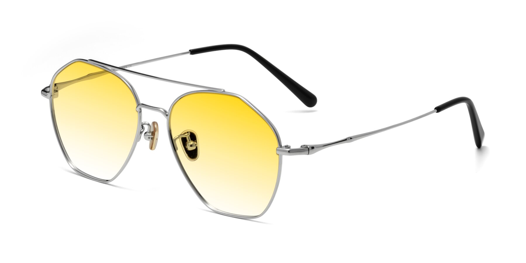 Angle of Linton in Silver with Yellow Gradient Lenses