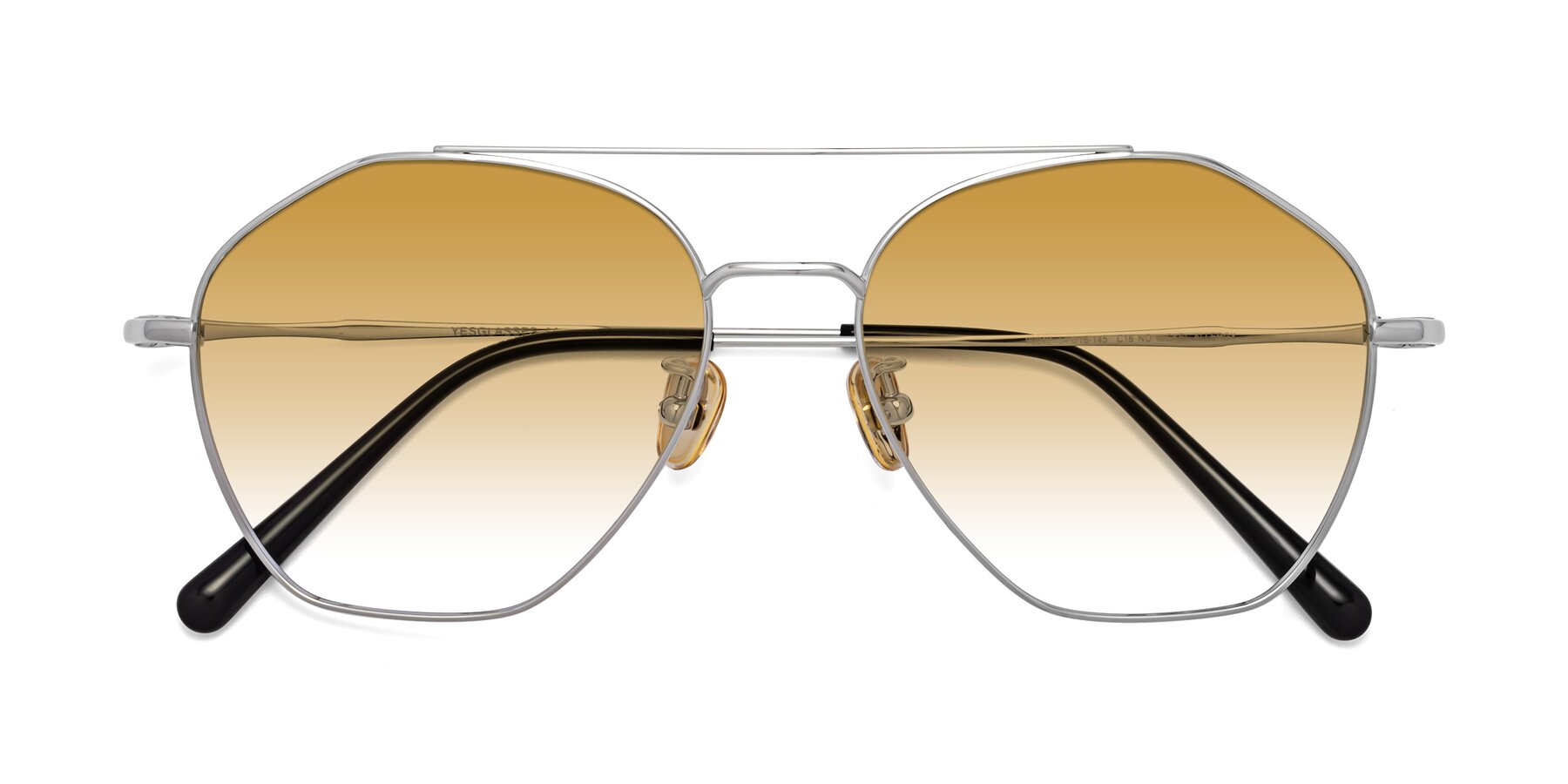 Folded Front of 90042 in Silver with Champagne Gradient Lenses