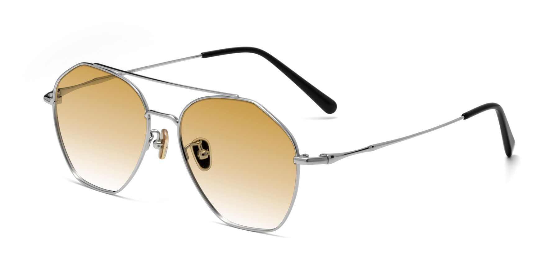 Angle of 90042 in Silver with Champagne Gradient Lenses