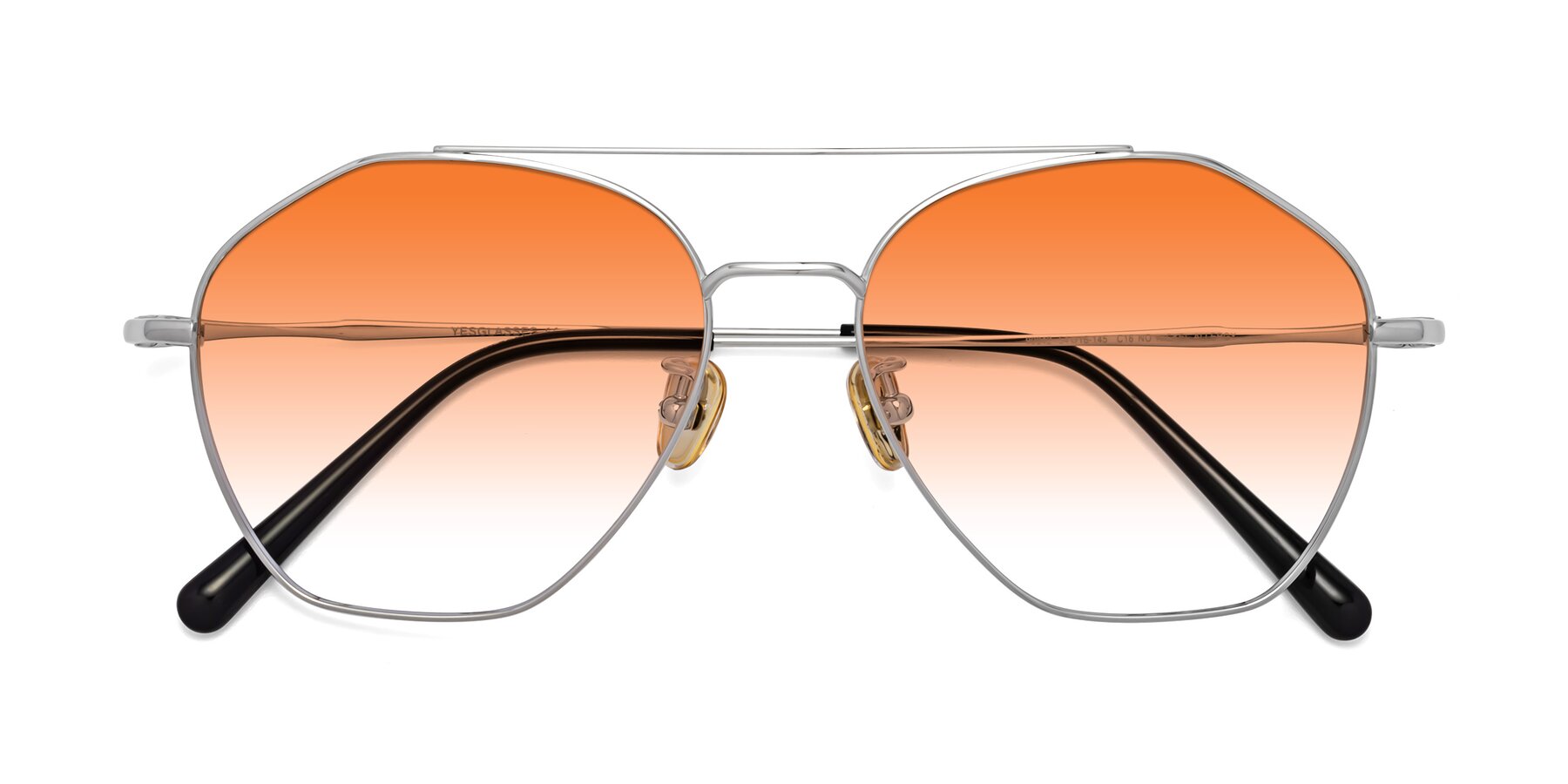 Folded Front of Linton in Silver with Orange Gradient Lenses