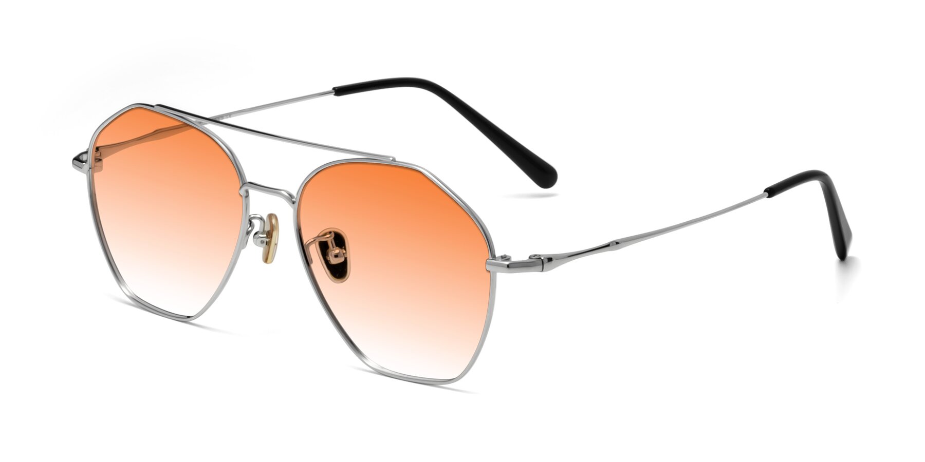 Angle of Linton in Silver with Orange Gradient Lenses