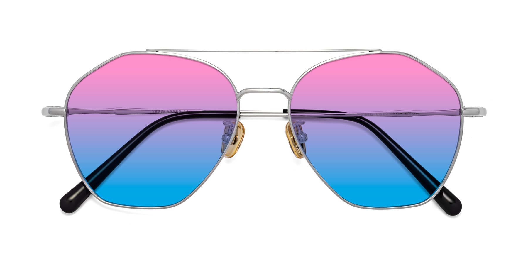 Folded Front of 90042 in Silver with Pink / Blue Gradient Lenses